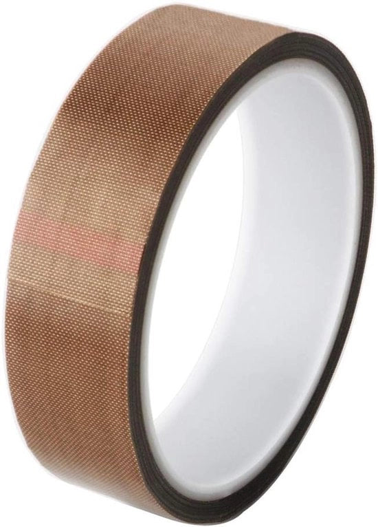 Nastro a Teflon ad alta temperatura - Nastro adesivo a Teflon per macchine a vuoto - Nastro adesivo a Teflon per sigillatori a mano Impulsivi - Temperatura massima 300 ℃ (25mmx10mm)