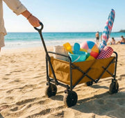 Carrello Pieghevole Trasporto per Spiaggia, Giardino e Spesa. 96 Litri, Max 65kg. Colore: Sabbia