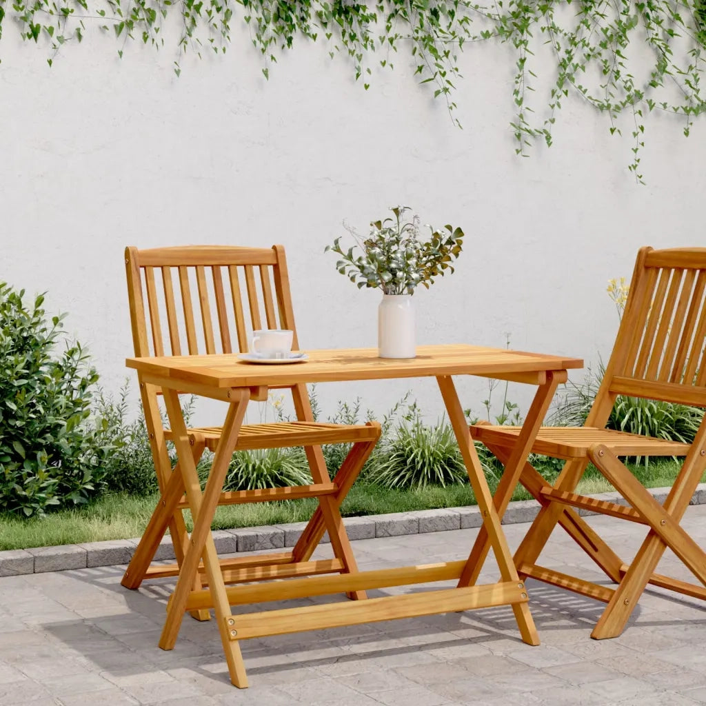 Tavolo Giardino | Tavolino da esterno Pieghevole 90x52,5x65 cm Legno Massello Acacia