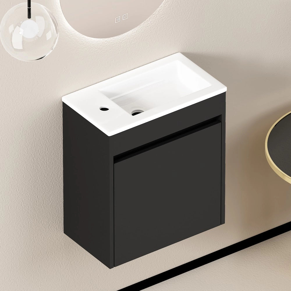Armadietto Bagno con Anta Soft-Close ¨C Xylo ¨C Nero, 46 cm
