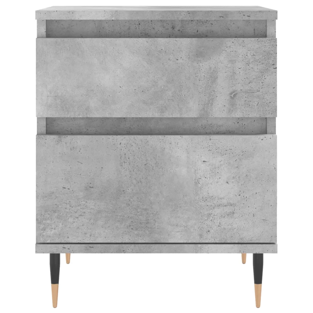 Set di 2 Comodini | Armadio da Notte | Mobiletto da notte Grigio Cemento 40x35x50 cm in Legno Multistrato