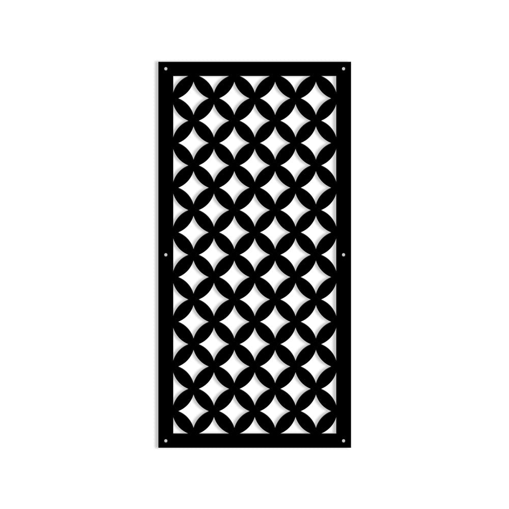 ROMBI - Pannello in PVC traforato - Parasole Misura: 47x94 cm, Colore: nero