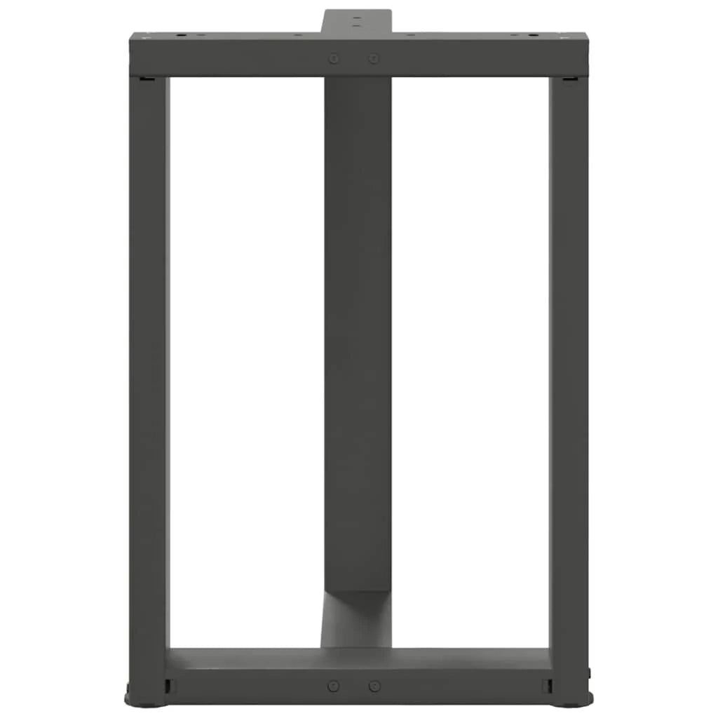 Set di 2 gambe regolabili a forma di T per tavolo da pranzo 60 x 35 x 73 cm design moderno acciaio antracite 02_0057323