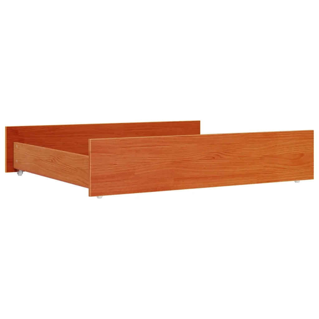 Cassetti per Letto 2pz Marrone Cera in Legno Massello di Pino 847168