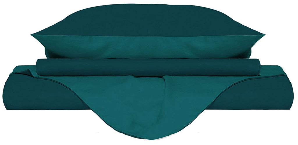 Copripiumino con Sacco e Federe Doubleface Verde Petrolio/Verde Bottiglia Matrimoniale