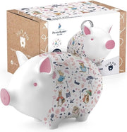 Cassa di Risparmio Ceramica per Bambini - Borsa di Risparmio a Mano Fatta con Colori Vivaci e Rosa