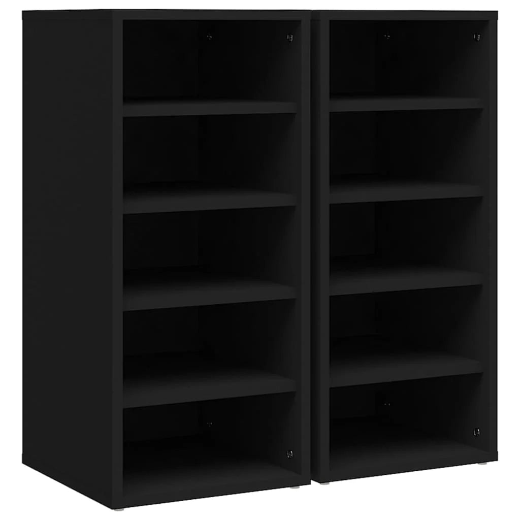 Scarpiere mobiletto portascarpe mobile per ingresso corridoio soggiorno set da 2 31,5 x 35 x 70 cm legno ingegnerizzato nero 02_0022134