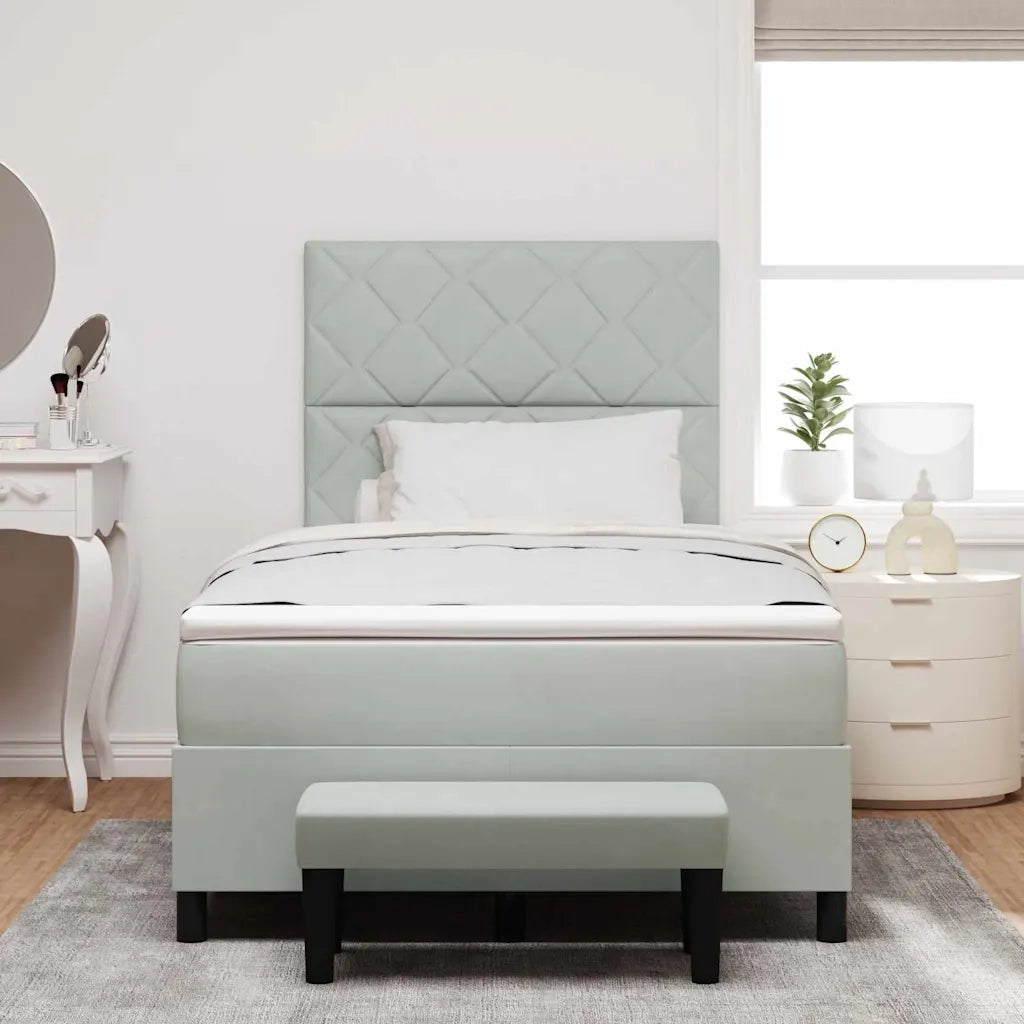 Letto a molle con materasso Grigio chiaro 120 x 200 cm Velluto 3344570