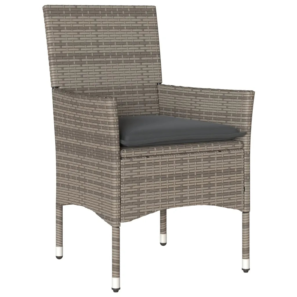 Set da Pranzo da Giardino 5 pz con Cuscini Polyrattan e Vetro 3278622