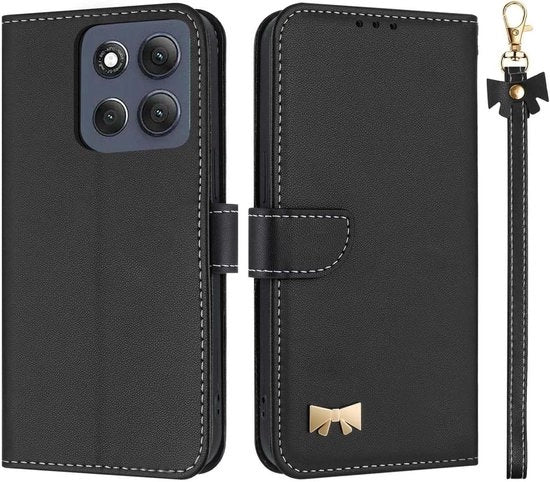 Portafoglio in Pelle con Slot per Smartphone, Protezione RFID, Resistente ai Colpi - Nero
