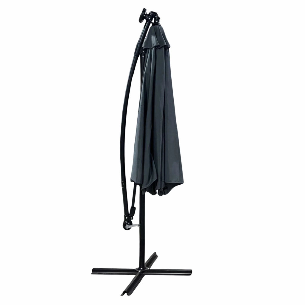 Ombrellone da giardino MILIN grigio scuro con illuminazione a LED peso 12,7 kg dimensioni 300x300x245 cm