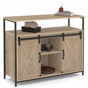 IDMarket - Credenza a 2 ante scorrevoli 100 cm QUEBEC design industriale