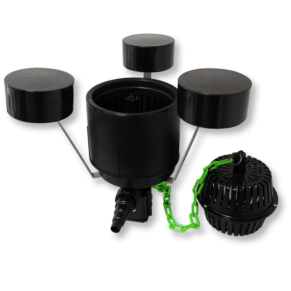 Set filtrante per laghetto da 90000l con Chiarificatore UVC 36W, Pompa 80W, Tubo 25m e Skimmer