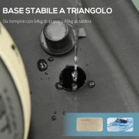 Canestro Basket per Adulti con Altezza Regolabile 302-352cm, Struttura in Acciaio, PE e PVC, Nero