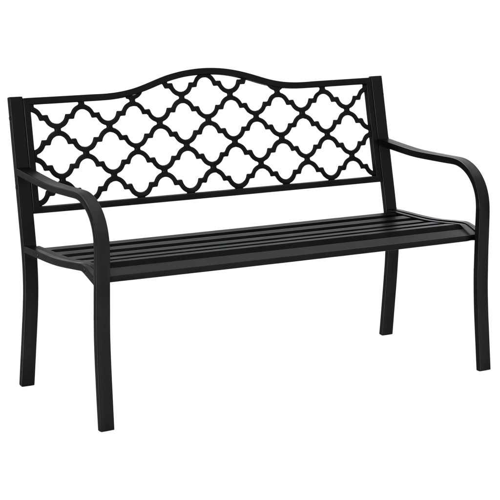 Panchina da giardino 2 posti in ferro ¨C zephmum ¨C nero 128x59x89 cm
