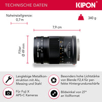 Kipon Iberit 90/2,4 full frame Fuji X