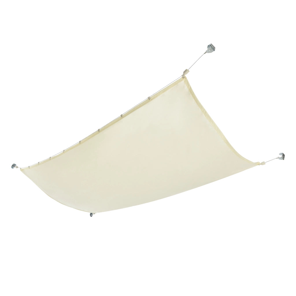 Tenda a Vela per Uso Esterno Parasole Richiudibile Vela Rettangolare 140 x 420 cm Ombreggiante Antivento Impermeabile con Protezione Raggi UV - Beige