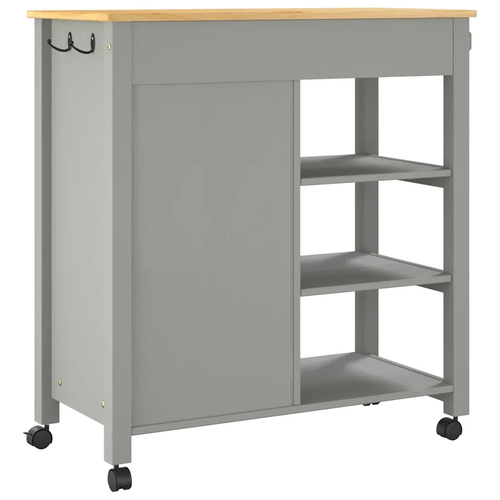 Carrello da Cucina MONZA 84x40x88,5 cm in Legno Massello di Pino 376113
