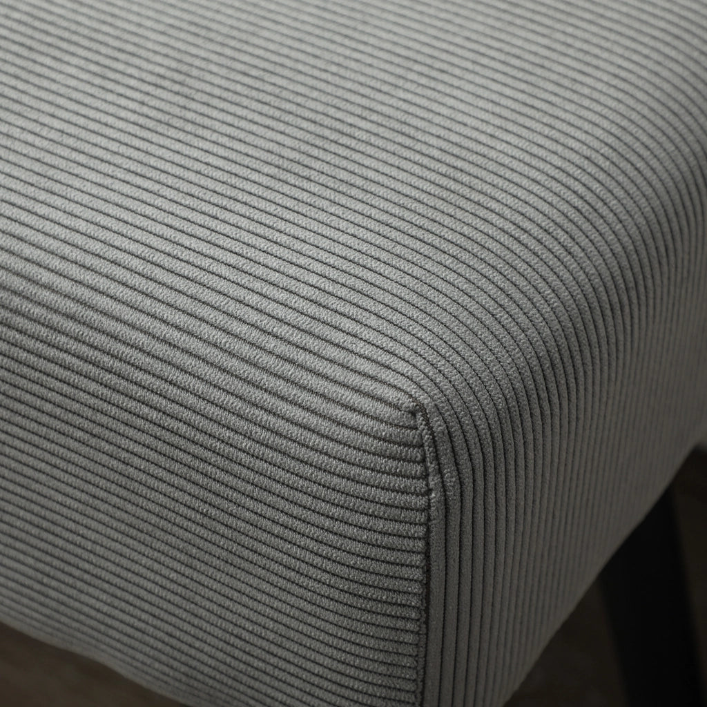 Pouf Grigio per Letto ¨C zephmum ¨C Tessuto Effetto Velluto, Acciaio, 100x36x45 cm