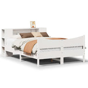 Letto matrimoniale | Letto per adulti | Letto senza Materasso Bianco 135x190 cm Legno Massello di Pino