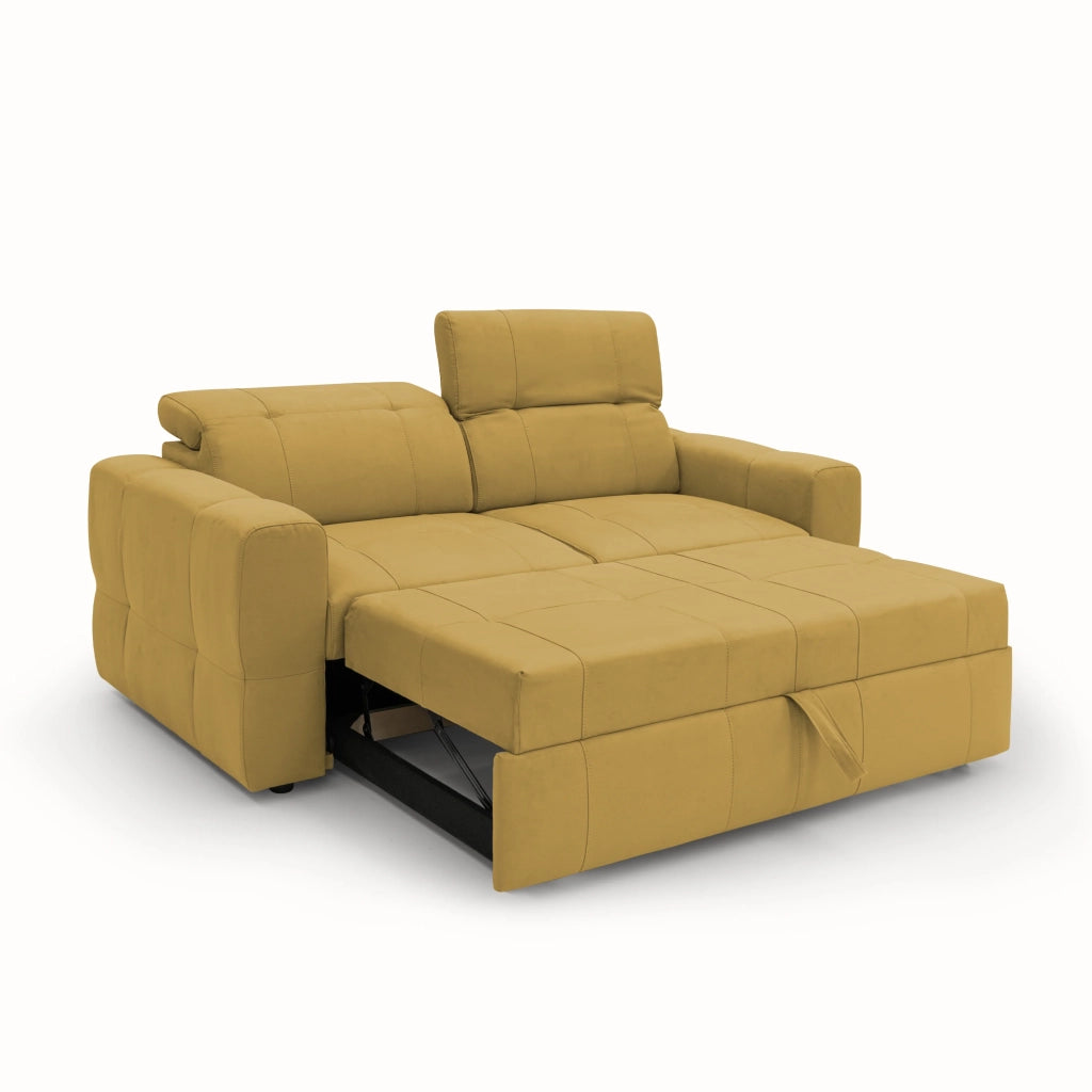 Kronos Divano con estraibile e poggiatesta reclinabili in morbida microfibra impermeabile T11 173 cm giallo