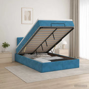 Letto ottomano con materasso Blu Scuro 120 x 200 cm Velluto 3456481