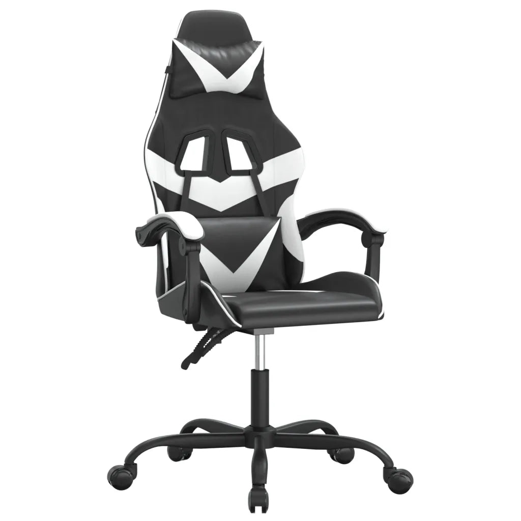 vidaXL Sedia da Gaming Girevole Nero e Bianco in Similpelle