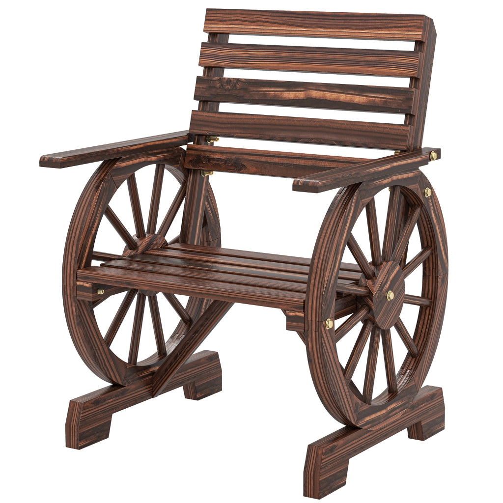 Sedia da giardino in legno con design a ruote ¨C zephmum ¨C marrone 45x50x90 cm