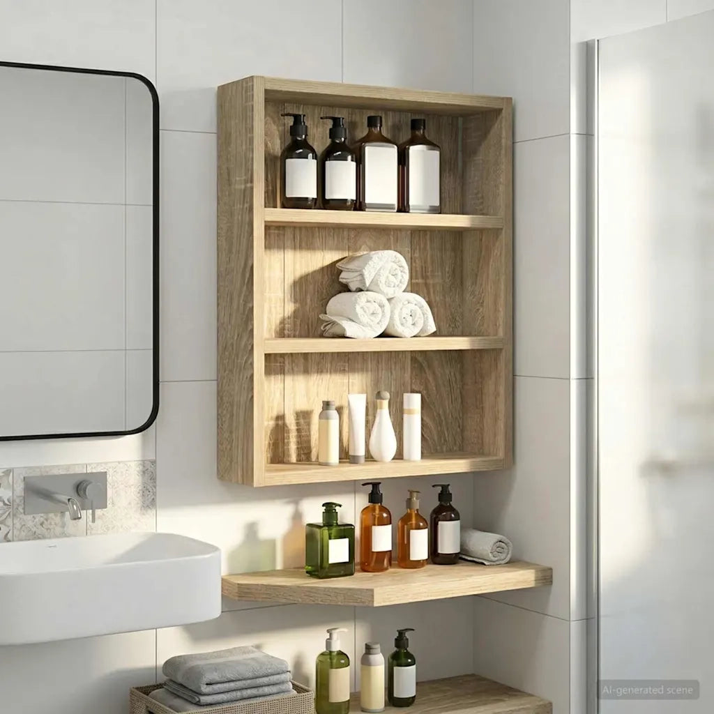 Armadio da bagno a muro Rovere Sonoma 40 x 10 x 50 cm