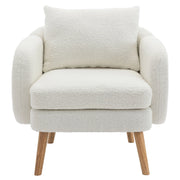 poltrona con cuscino; schienale amovibile; seduta imbottita; in teddy bianco; 71 Ã— 72 Ã— 71 cm