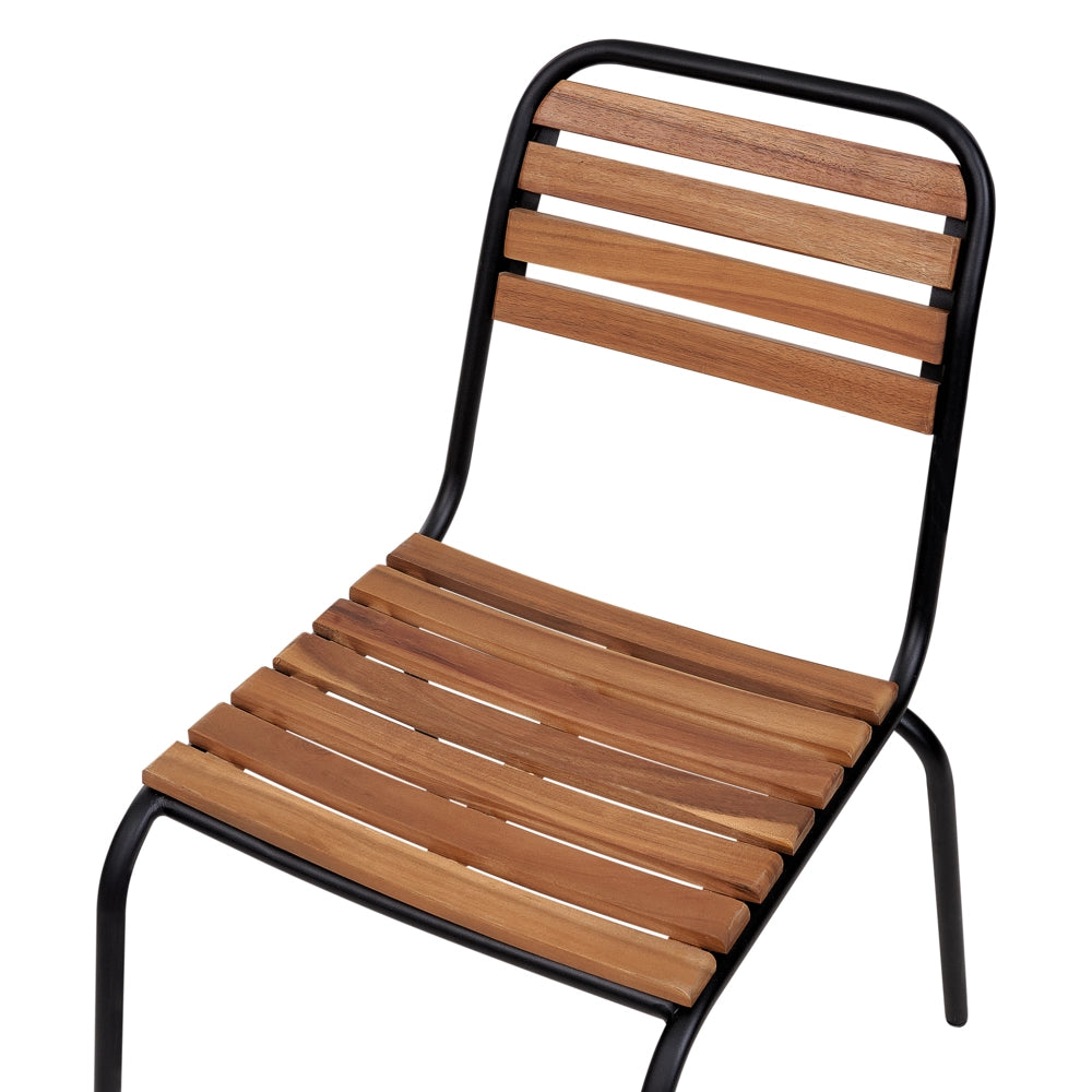 Set di 6 sedie da giardino in legno di acacia chiaro da esterno in stile rustico