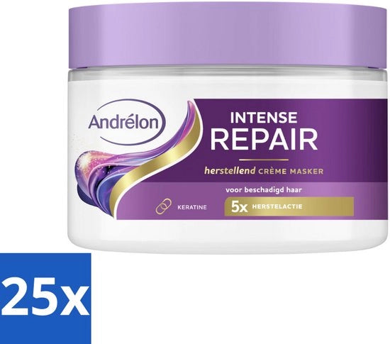 25 x Crème Haarmasker per Intenso Riparazione - 300 ml - Haarmasker - Ripristino Capelli - Keratina - Capelli Danneggiati - Ripristino Intensivo