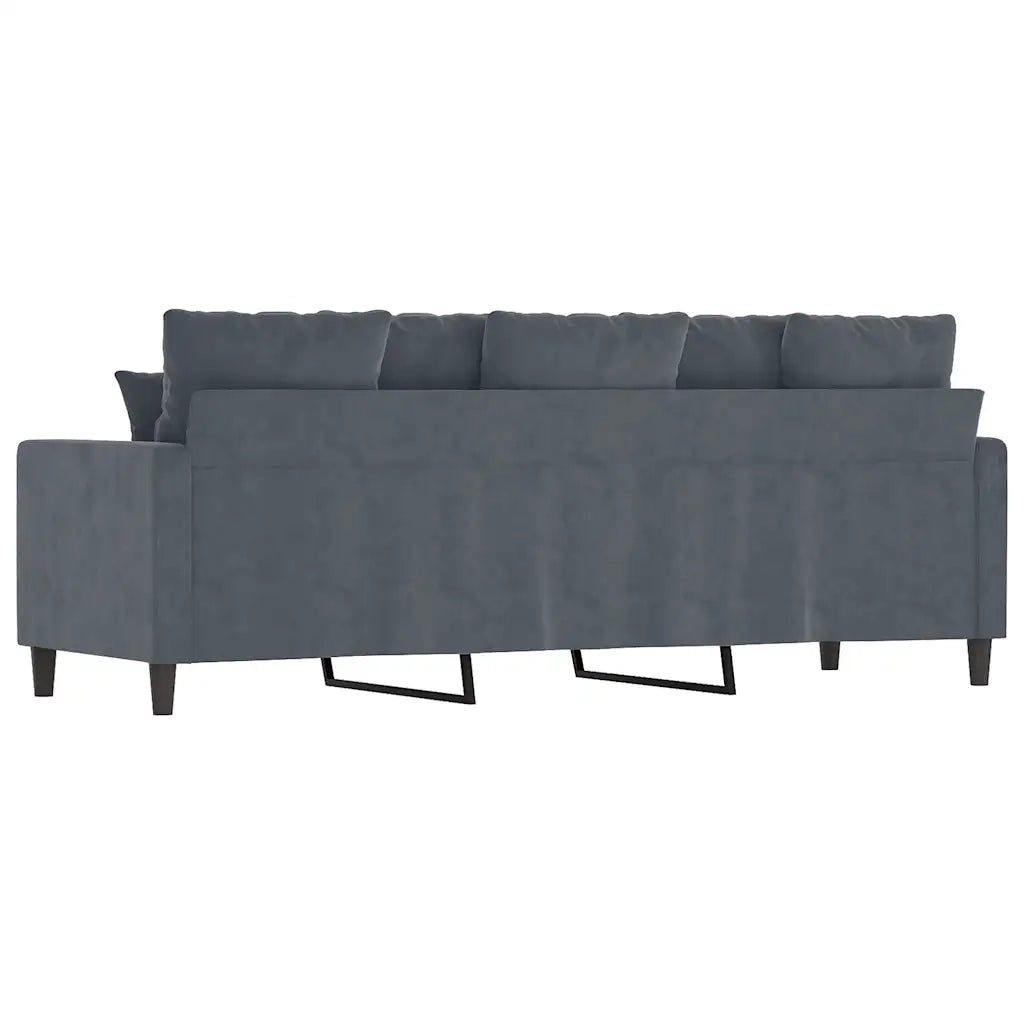 Divano a 3 Posti Grigio Scuro 180 cm in Velluto