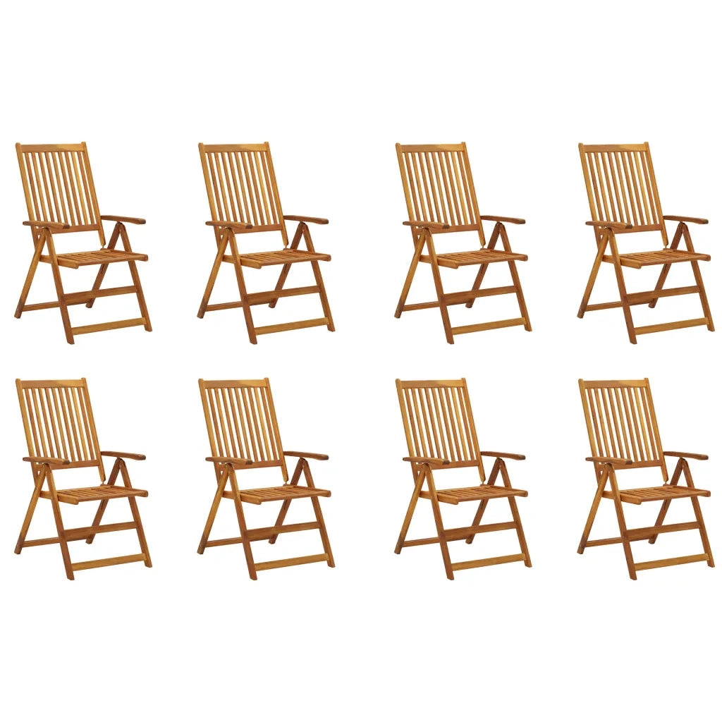 Sedie da Giardino Pieghevoli con Cuscini 8 pz Massello Acacia 3075060