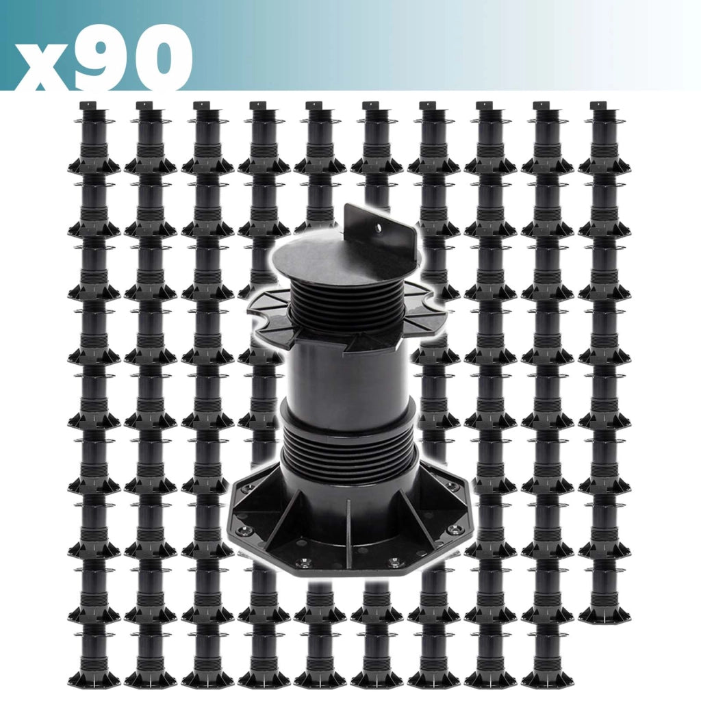 Set 90 supporti per pavimenti galleggianti Altezza regolabile 140-210mm Max 2700 kg Piedini per decking