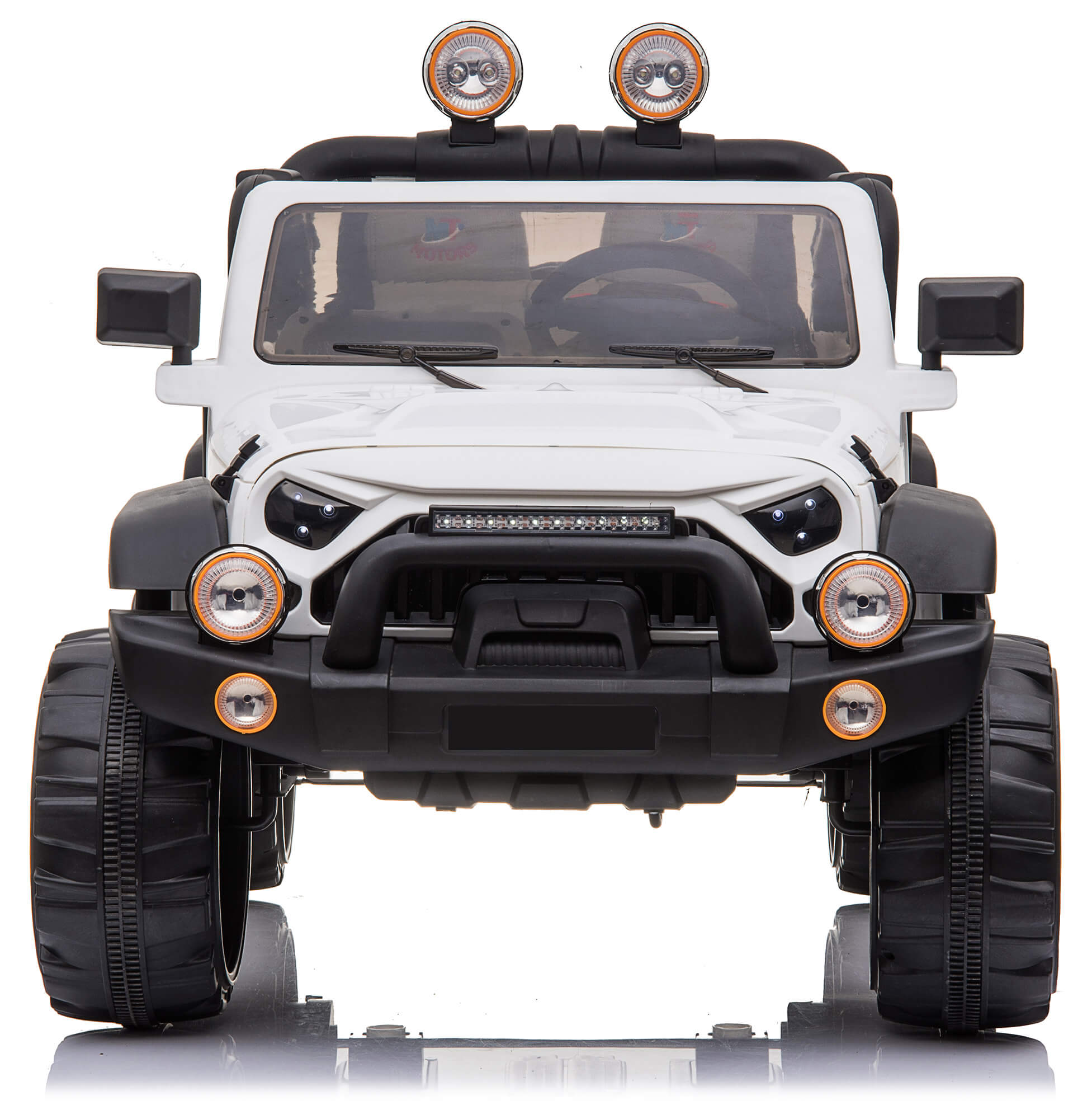 Macchina Elettrica per Bambini 2 Posti Maxi Fuoristrada 12V Happy Kids Bianca