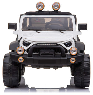 Macchina Elettrica per Bambini 2 Posti Maxi Fuoristrada 12V Happy Kids Bianca