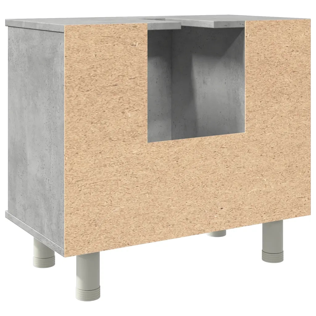 Mobiletto da bagno salvaspazio di design 60 x 32 x 53,5 cm realizzato in legno composito color grigio cemento 02_0050776