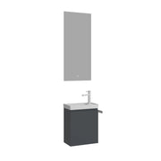 Set mobile lavabo con specchio (2 pezzi) "Ferla 40" - 40 x 22 x 50 cm - Antracite opaco