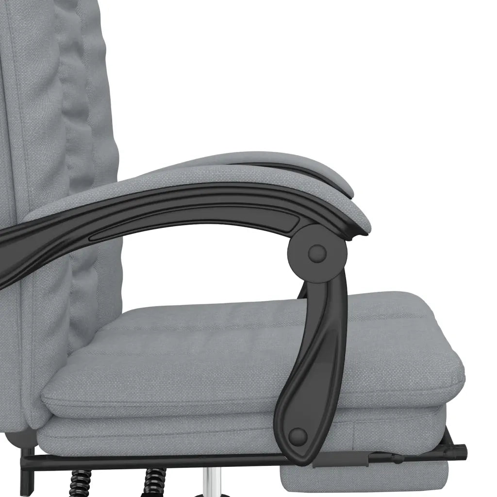 Poltrona | Sedia Relax da Ufficio Reclinabile Grigio Chiaro in Tessuto
