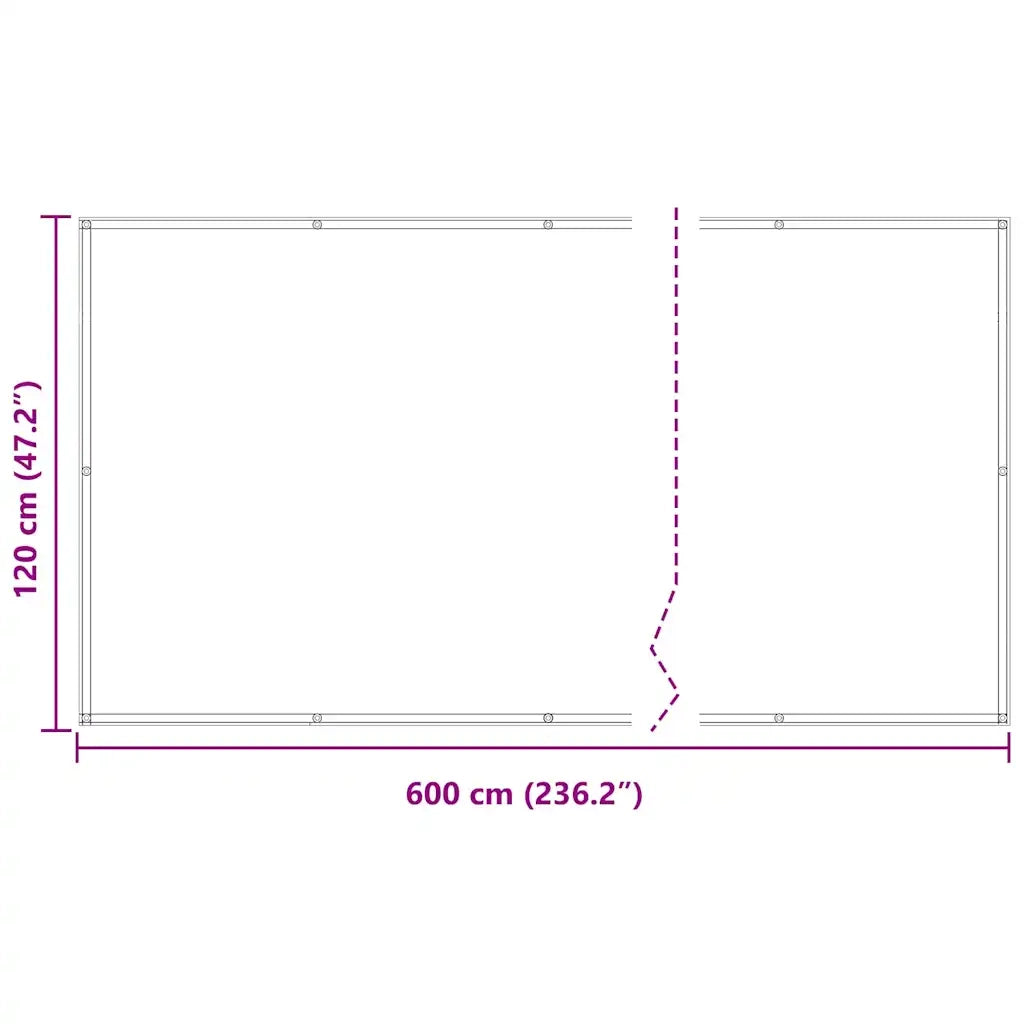 Paravento Balcone Antracite 120x600 cm Tessuto Oxford