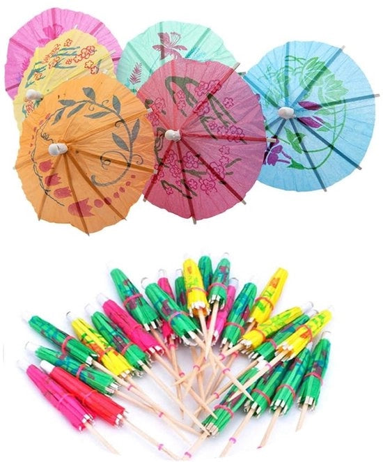 Parasole Cocktail in 24 pezzi - Colorati in carta
