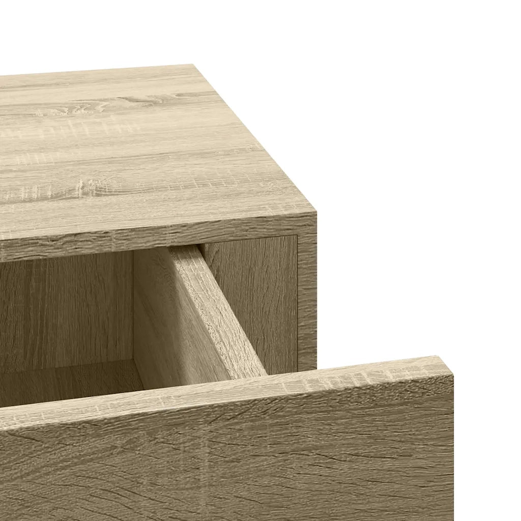 Scaffale con Cassetti da Parete Rovere 60x23,5x10 cm in MDF 330261