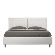 Letto matrimoniale senza rete imbottito 160x210 similpelle bianco Annalisa