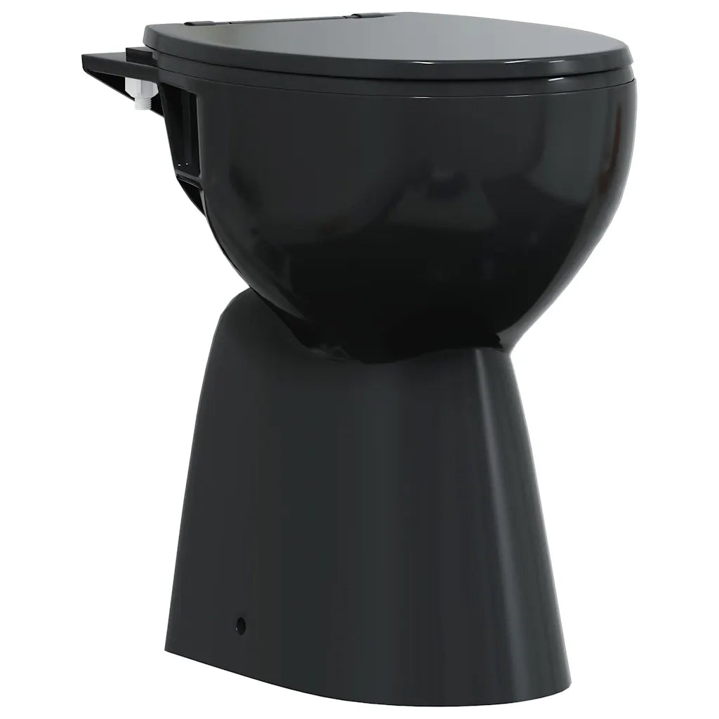 WC Senza Brida 7 cm Altezza Extra Chiusura Rallentata Ceramica Nera 145780