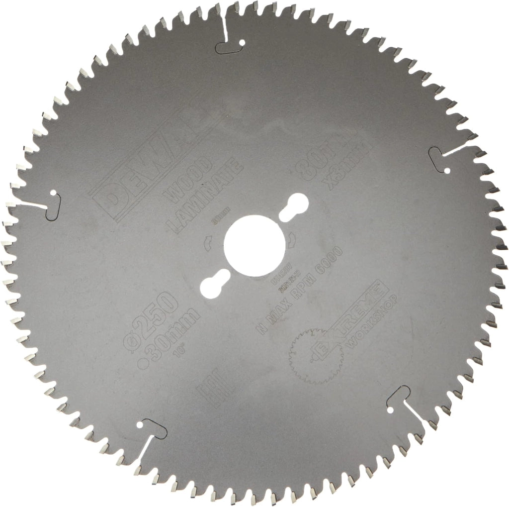 DeWalt, DT4287, QZ, Hoja para sierra circular estacionaria 250x30mm 80D