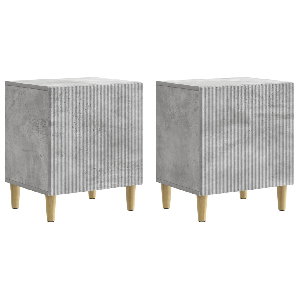 Armadio da Notte 2 pcs Grigio Cemento 43 x 34,5 x 50 cm