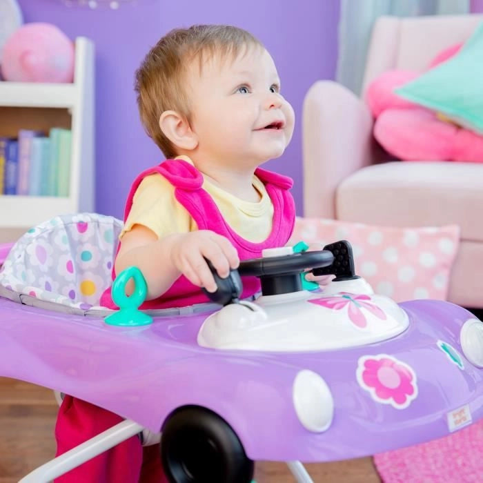 BRIGHT STARTS Camminatore 3 in 1, piccola automobile, 3 modalità di gioco in evoluzione, viola