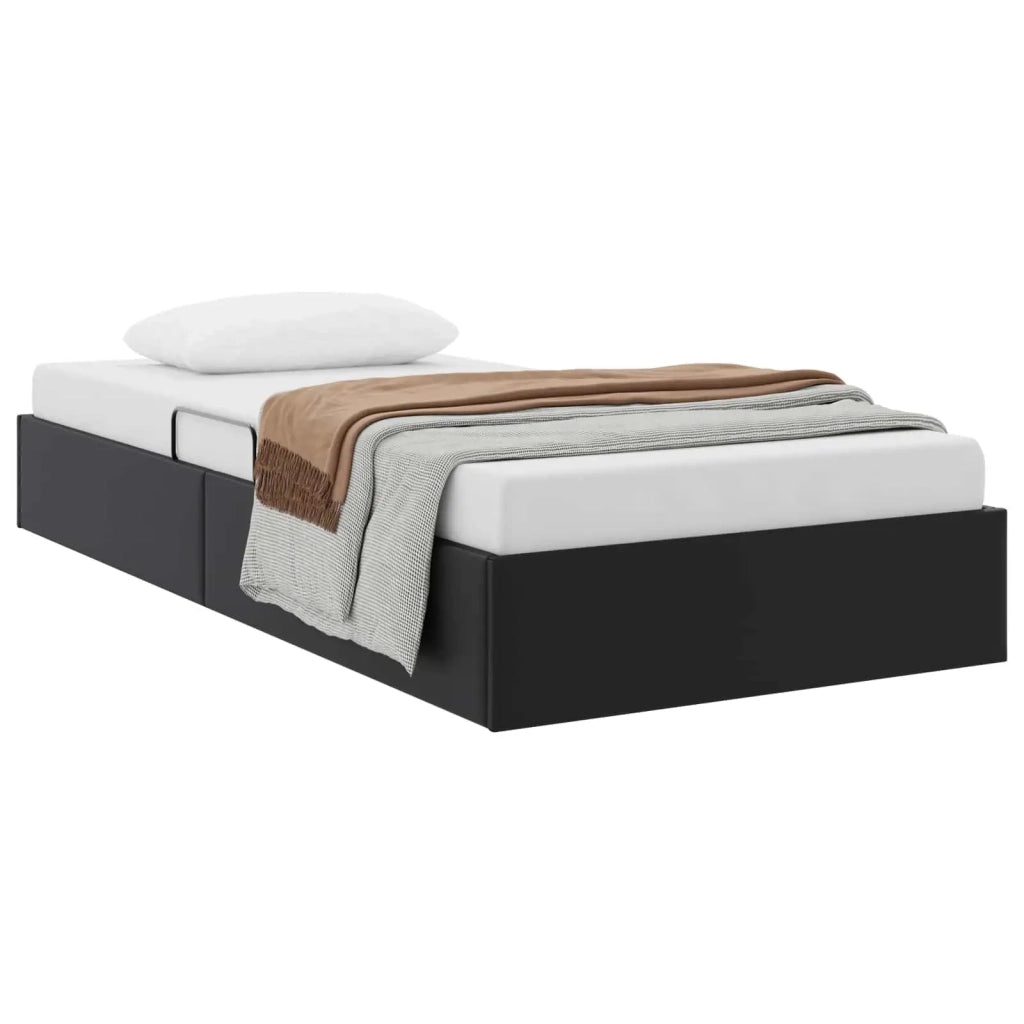Letto ottomano Nero 90 x 200 cm Pelle Sintetica 3442754