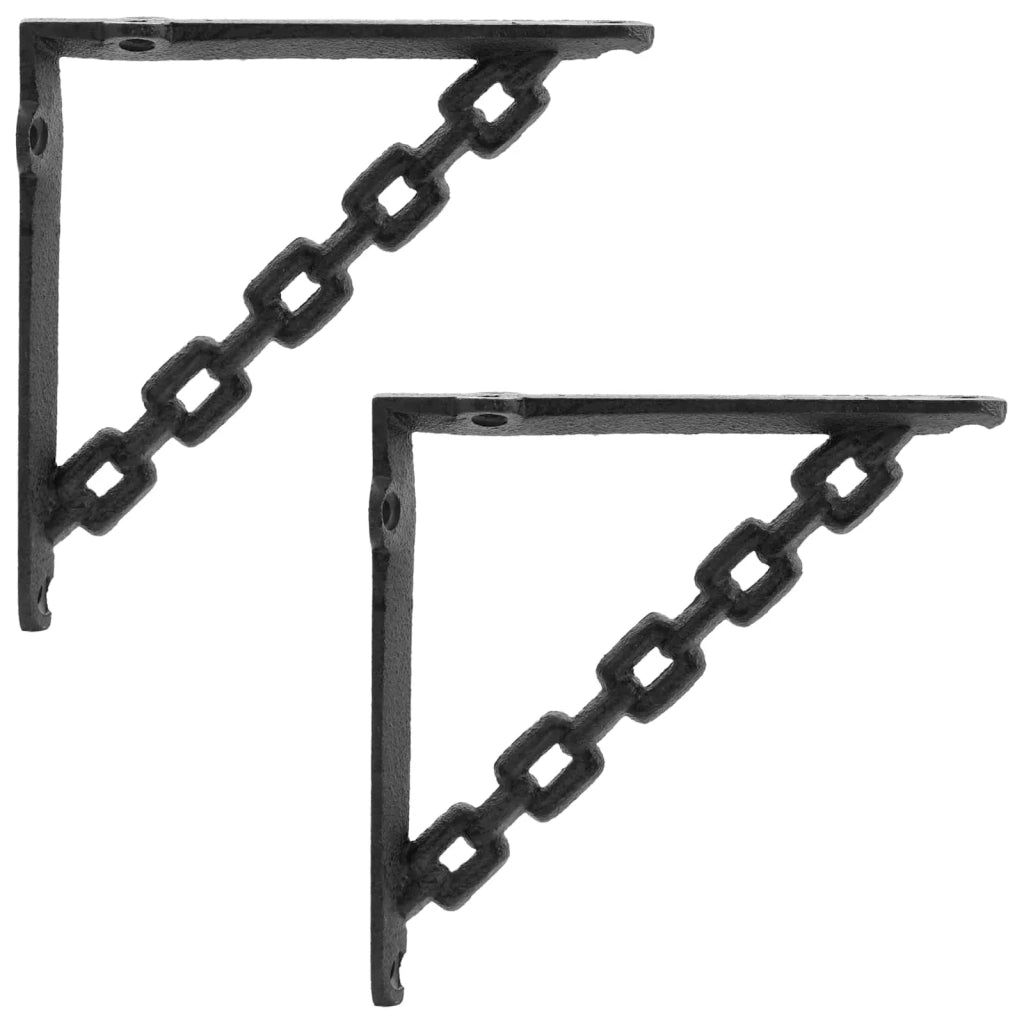 Supporti per mensole da parete 2 pz Nero 21 x 21 x 3,5 cm 42038929